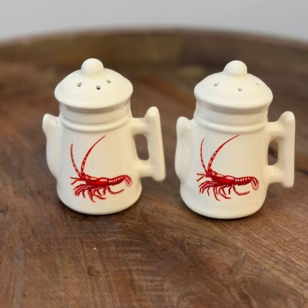 Ceramic Lobster Salt and Pepper Shakers~Houma LA~1989